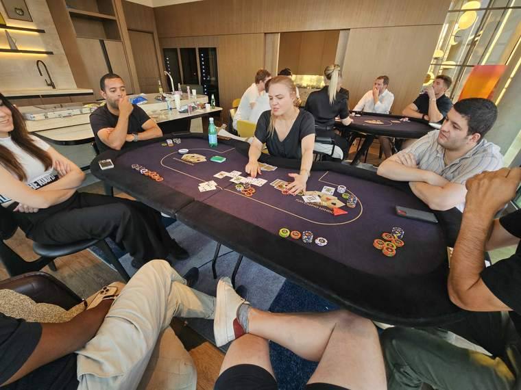 Players at poker night, July 2026