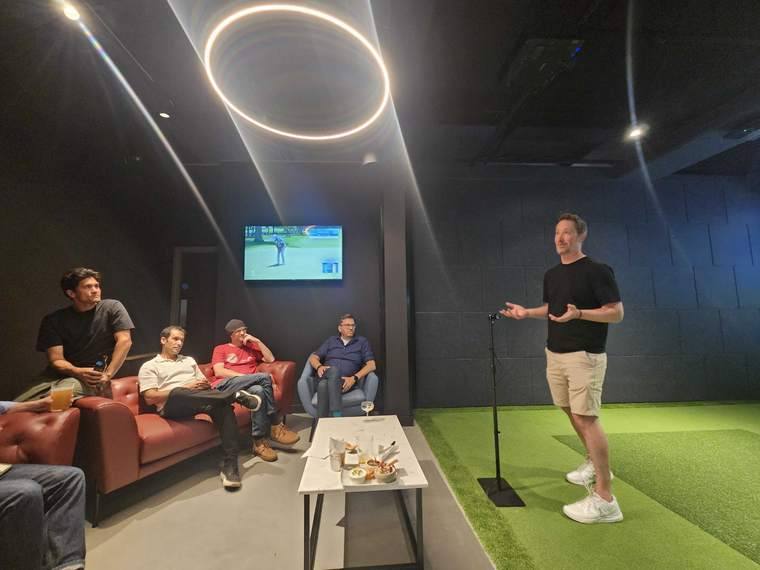 On the course at the Golf and Pitch day, July 2026