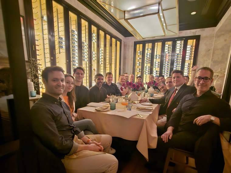 Founders and investors at the AI Agent Week dinner, May 2026